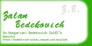 zalan bedekovich business card